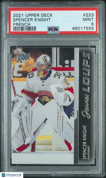 2021-2022 Upper Deck Spencer Knight #223 French Rookie PSA 9