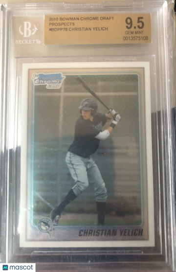 Christian Yelich 2010 Bowman Chrome Draft & Prospects #BDPP78 Rookie RC BGS 9.5