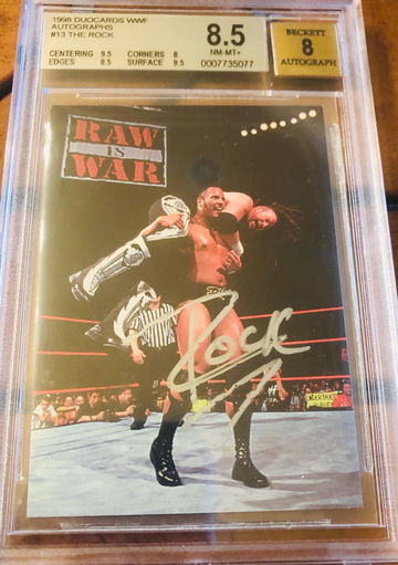 1998 WWF Duocarda The Rock 1st  Auto RC BGS 8.5+ Only 10 Graded Higher
