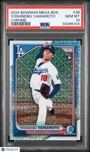 2024 Bowman Mega Box Chrome Yoshinobu Yamamoto #36 PSA 10