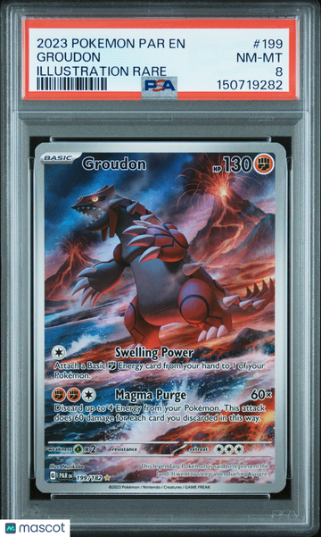 2023 Pokemon Par EN-Paradox Rift Groudon Illustration Rare PSA 8 #199