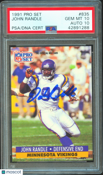 1991 Pro Set John Randle #835 PSA 10 Auto 10