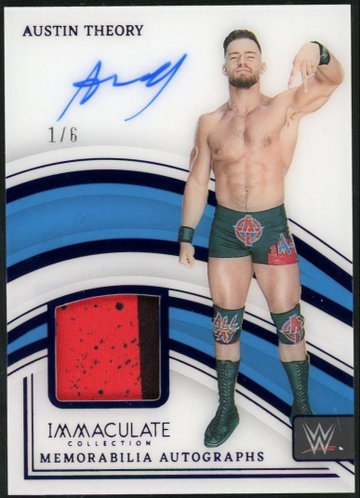 2023 Panini Immaculate Collection WWE Austin Theory Memorabilia Auto Acetate /6