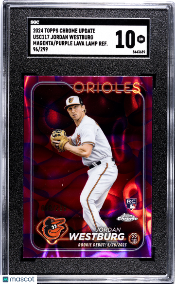 2024 Topps Chrome Update Jordan Westburg #USC117 Magenta Purple Lava Lamp Refractor SGC 10