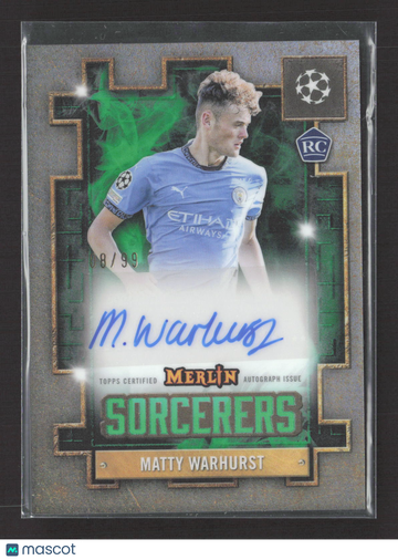 2025 Topps Merlin Sorcerers Matty Warhurst #SA-MW /99 RC