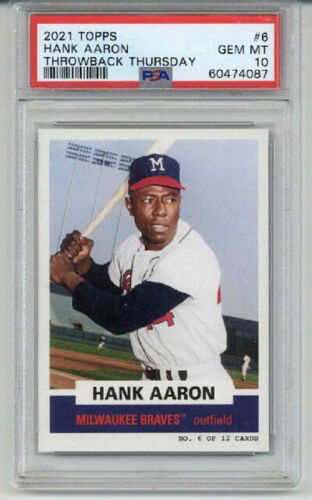 2021 TOPPS THROWBACK THURSDAY BAZOOKA #6 HANK AARON CARD BRAVES PSA 10 SP