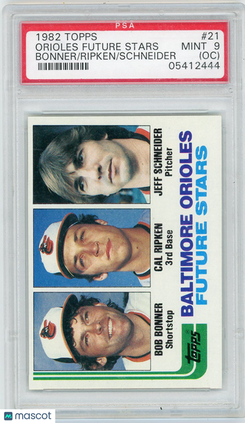 1982 Topps Orioles Future Stars #21 Bonner Ripken Schneider Oc PSA 9