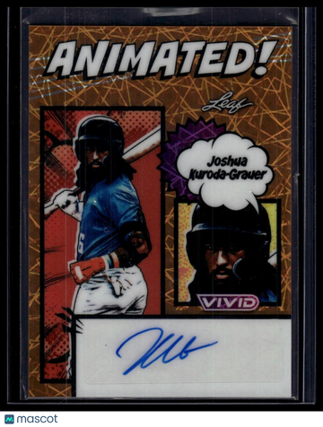 2026 Leaf Vivid Joshua Kuroda-Grauer #AA-JKG Animated Autographs Lazer Orange SN AU