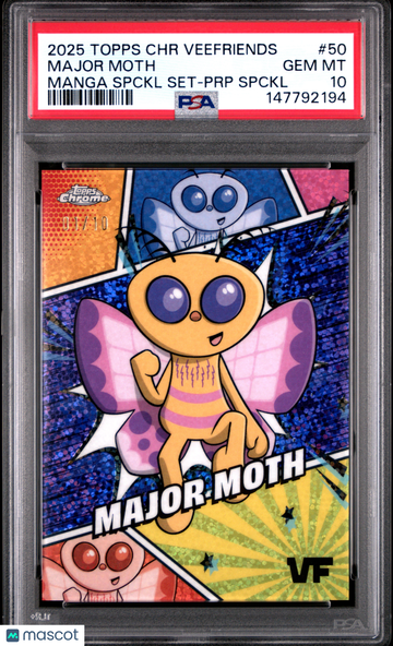 2025 Topps Chrome Veefriends Manga Speckle Set Major Moth #50 Spckl PRP Spckl PSA 10