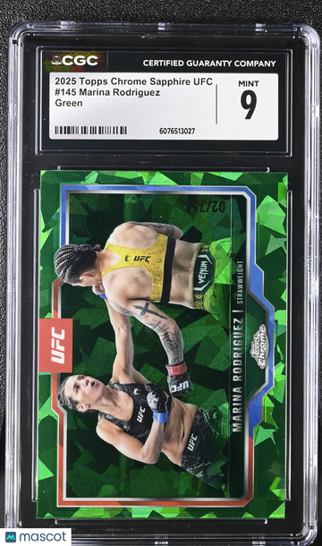 2025 Topps Chrome Sapphire UFC Marina Rodriguez #145 Green /75 CGC 9