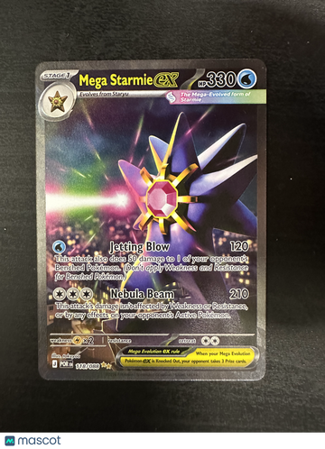 Pokemon 2026 Mega Evolution Perfect Order Mega Starmie EX Secret Rare Holo Trading Card SAR 118/88
