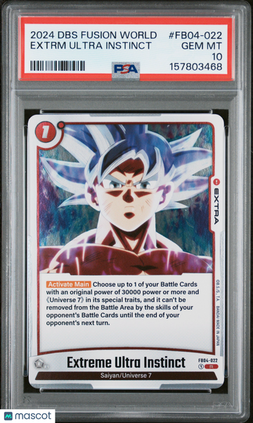 2024 Dragon Ball Super Card Game Fusion World Ultra Limit Extrm Ultra Instinct PSA 10 #FB04-022