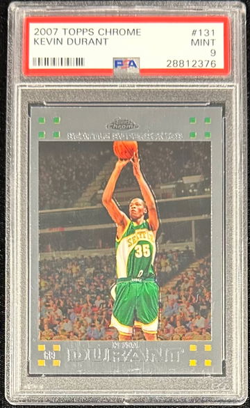 2007 Topps Chrome Kevin Durant #131 Rookie PSA 9
