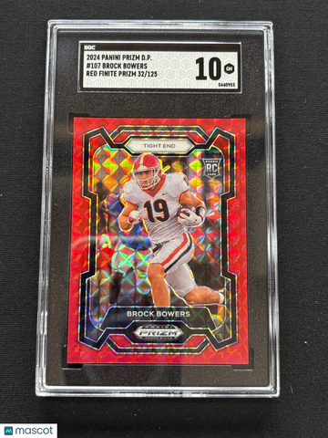 2024 Panini Prizm Draft Picks Brock Bowers #107 Red Prizm Rookie SGC 10