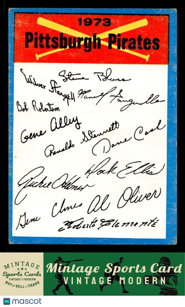 1973 Topps Pittsburgh Pirates CL, VAR Team Checklists Unmarked