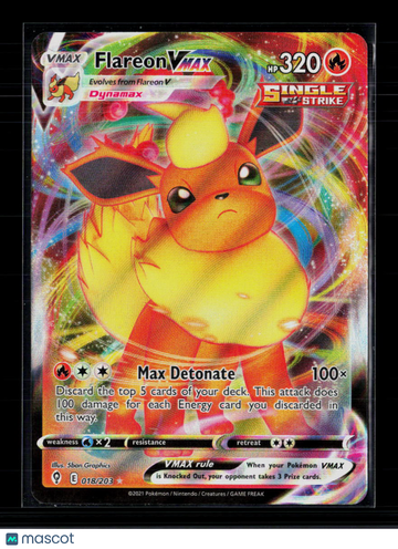 2021 Evolving Skies Flareon VMAX Holo Rare #18/203
