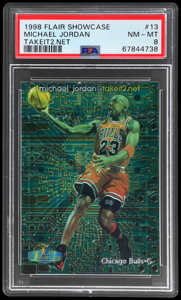 1998 Flair Showcase Michael Jordan Takeit2net PSA 8