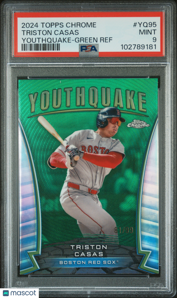 2024 Topps Chrome Youthquake Triston Casas #YQ95 Green Ref /99 PSA 9