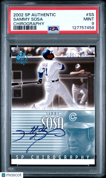 2002 SP Authentic Chirography Sammy Sosa #SS /247 PSA 9