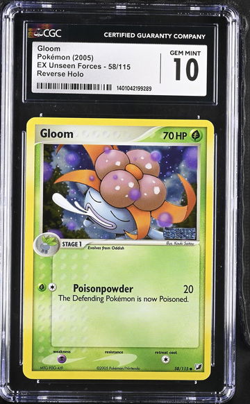 2005 Pokémon EX Unseen Forces Gloom #58/115 Reverse Holo CGC 10