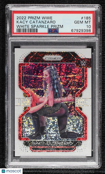 2022 Panini Prizm WWE Kacy Catanzaro #185 White Sparkle Prizm Parallel/Variety Base Set PSA 10