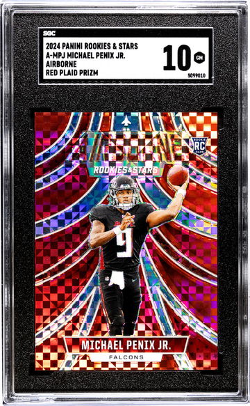 2024 Panini Rookies & Stars #A-MPJ Michael Penix Jr. Airborne Red Plaid Prizm SGC 10