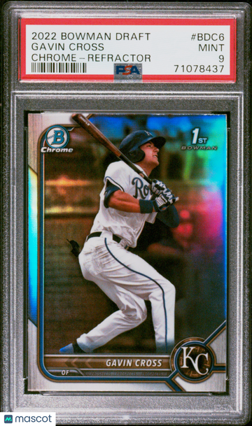 2022 Bowman Draft Gavin Cross #BDC6 Chrome Refractor PSA 9