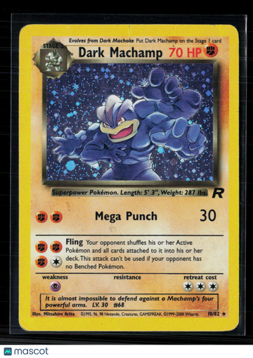 2000 Team Rocket Dark Machamp Holo Rare #10/82
