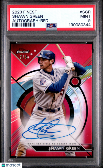 2023 Topps Finest Finest Autographs Shawn Green #SGR Red /5 Parallel/Variety PSA 9 Topps