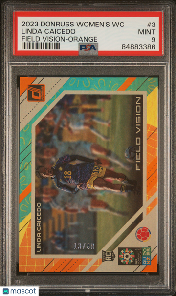 2023 Panini Donruss FIFA Women'S World Cup Field Vision Linda Caicedo #3 Field Vision-Orange PSA 9