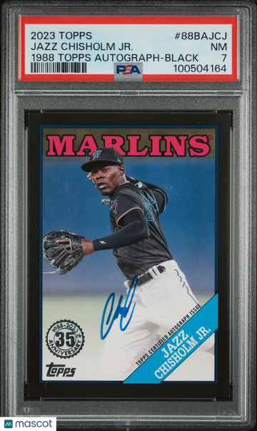 2023 Topps 1988 Topps Baseball Autographs Jazz Chisholm JR. #88BAJCJ Black PSA 7