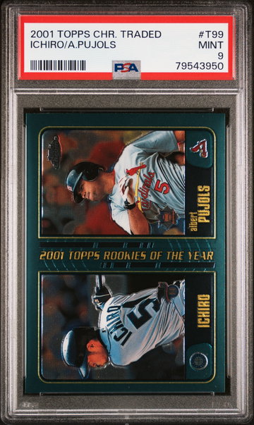 2001 Topps Chrome Traded Rookies of the Year Albert Pujols/Ichiro Suzuki #T99 PSA 9