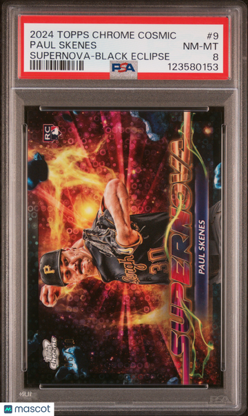 2024 Topps Chrome Cosmic Supernova Paul Skenes #9 Black Eclipse /90 PSA 8