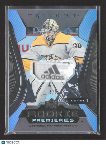 2024 Upper Deck Trilogy Rookie Premieres Level 1 Yaroslav Askarov #145 /5 Adidas Tag Patch