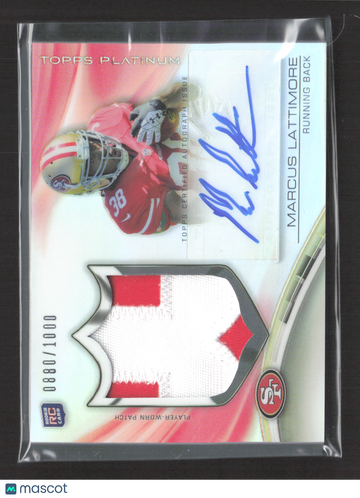 2013 Topps Platinum Marcus Lattimore #ARP-ML Refractor Player-Worn Patch RC Autograph Rookie Refractor Patch 0880/1000 A