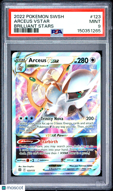 2022 Pokemon Sword & Shield Brilliant Stars Arceus VSTAR Brilliant Stars PSA 9 #123