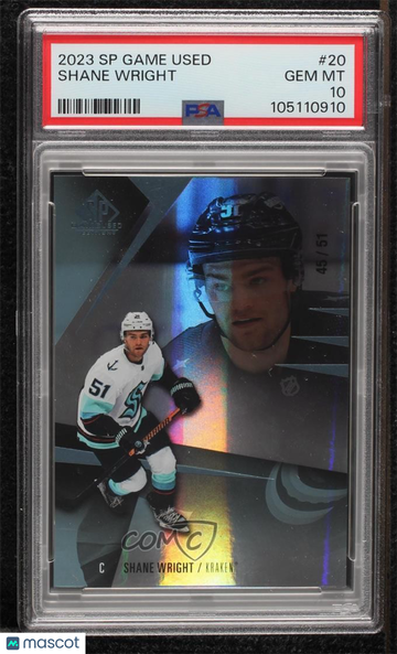 2023-24 Upper Deck SP Game Used Shane Wright #20 [Base] /51 Base Set PSA 10