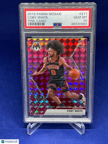2019 Panini Mosaic Coby White #211 Pink Camo PSA 10