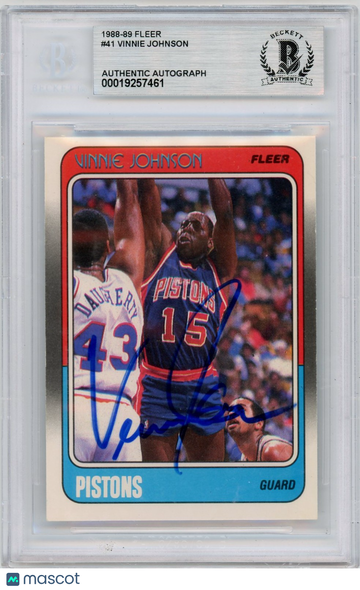 1988 Fleer Vinnie Johnson #41 BGS Authentic BAS Auto Authentic