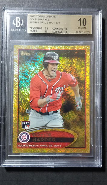 2012 Bryce Harper BGS 10 Topps Update Gold Sparkle POP 6 RC