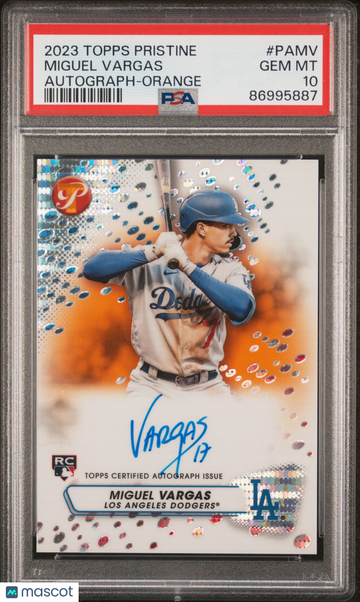 2023 Topps Pristine Pristine Autograph Miguel Vargas #PAMV Orange PSA 10