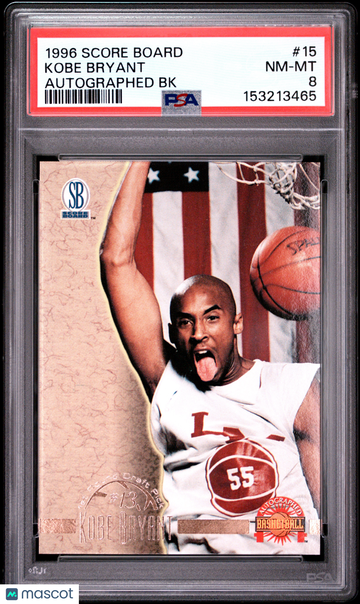 1996 Score Board Autographed Basketball Kobe Bryant #15 BK PSA 8