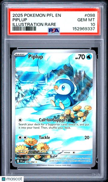 2025 Pokemon PFL EN-Phantasmal Flames Piplup #098 PSA 10