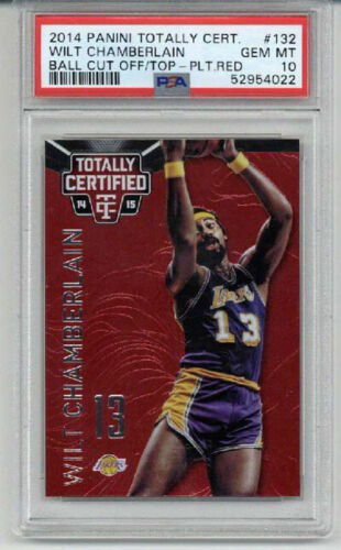 2014 PANINI TOTALLY CERTIFIED PLATINUM RED #132 WILT CHAMBERLAIN LE PSA 10
