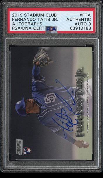 💎🔥 2019 Topps Stadium Club Fernando Tatis Jr. RC Auto PSA/DNA 9 ⚾️🐶 POP 1