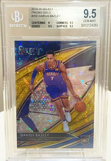Darius Bazley 2019 Select Courtside Prizms Gold /10 RC BGS 9.5