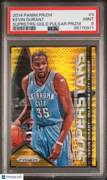 2014 Panini Prizm Superstars Kevin Durant #3 Suprstrs Gold Pulsar PSA 9