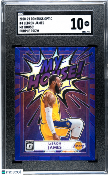 2020 Donruss Optic LeBron James #4 My House! Purple Prizm SGC 10