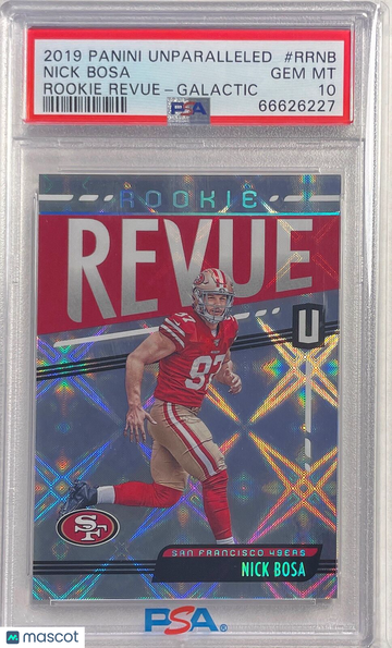 2019 Panini Unparalleled Rookie Revue Nick Bosa #RRNB Galactic PSA 10