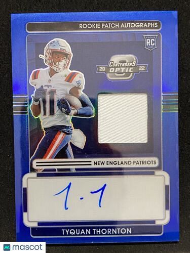2022 Panini Contenders Optic Tyquan Thornton Rookie Patch Autographs Blue /50